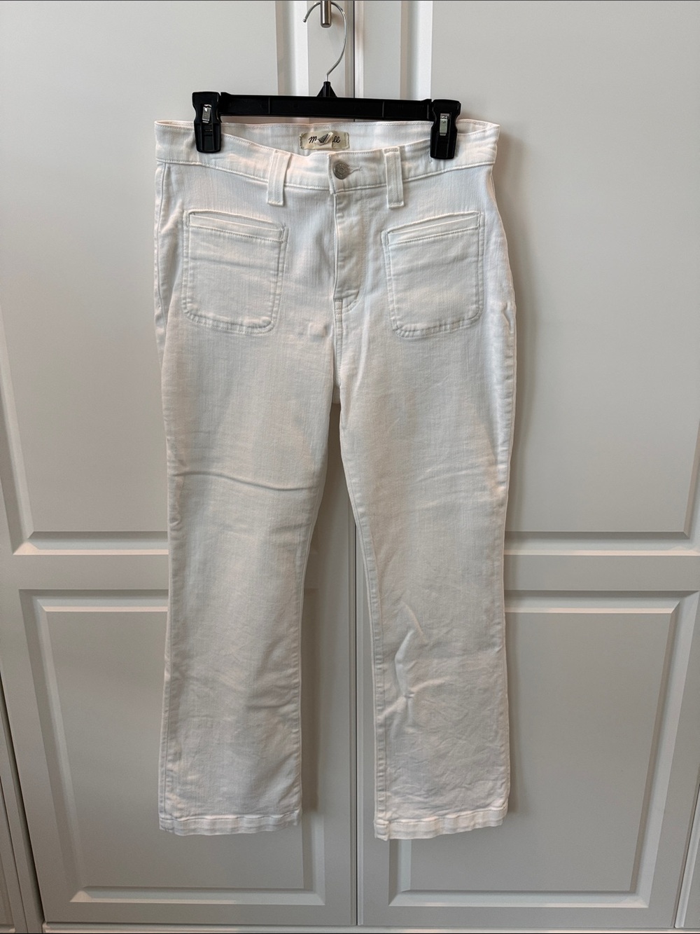 Madewell White Women’s Mid-rise Kick out Jeans